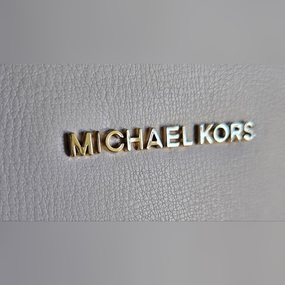 Michael Kors Ellis Small White Leather Satchel/Crossbody with Gold Accents - Picture 16 of 16